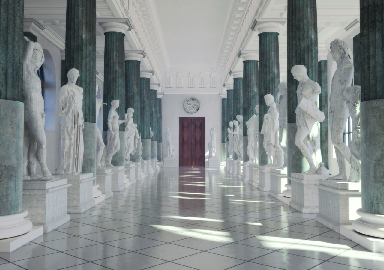 Sala Kolumnowa Wydziału Historycznego UW, rekonstrukcja wirtualna