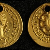 Barbarian coin recovered in Western Ukraine, ‘Ulów Group’, mid-3rd century AD (Photo 1)